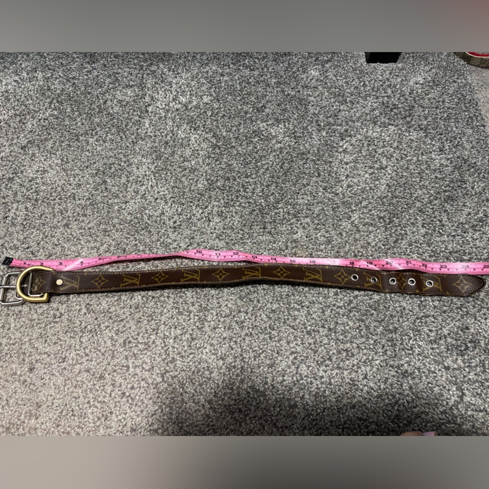 Dog Authentic LV Canvas Leather Collar
